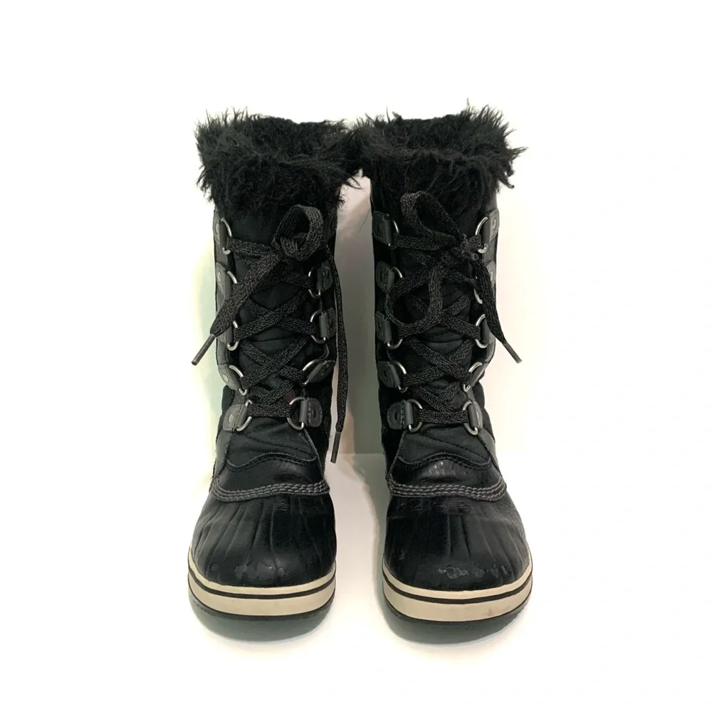 SOREL Big Kids Tofino Il Waterproof Winter Boots Black Big Kids Size 2 Faux Fur